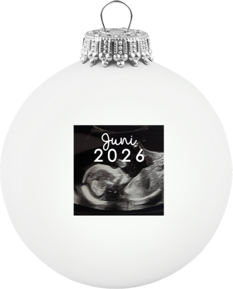 Personalisierte Weihnachtskugel als Schwangerschaftsankündigung Echo
