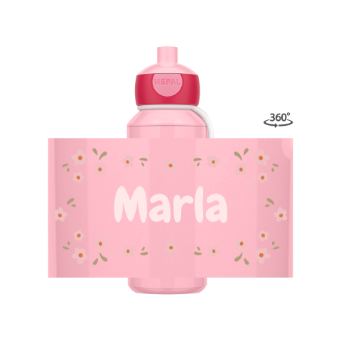 Mepal pop-up Trinkflasche Campus in rosa mit Blumen