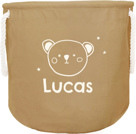 Personalisierbare Aufbewahrung Kinderzimmer mit Teddy Motiv und Namen