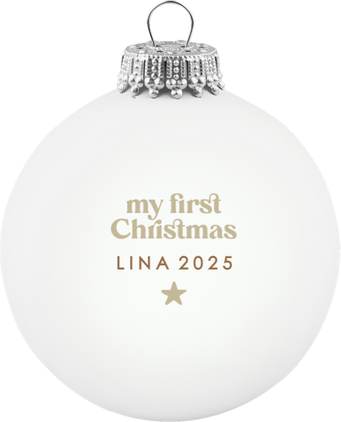 Weihnachtskugel mit Name My first Christmas