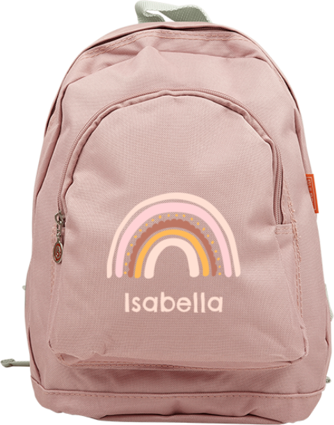 Niedlicher Kinderrucksack mit Namen und Regenbogen