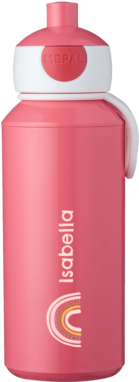 Mepal Pop Up Trinkflasche mit Namen und Regenbogen