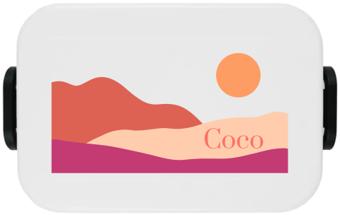 Mepal To Go Lunchbox mit Namen und abstraktem Sonnenuntergang