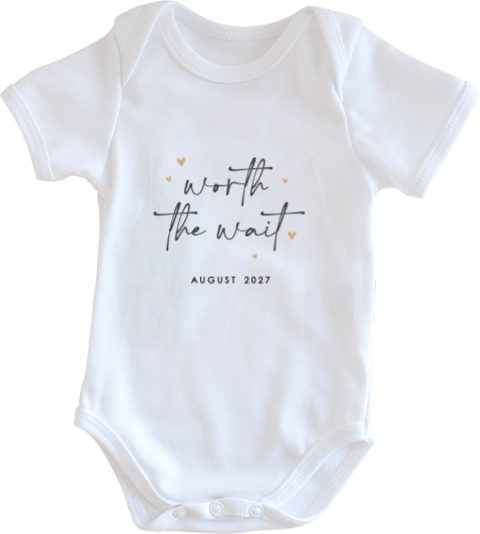 Schwangerschaftsankündigung mit einem Baby Body und süßem Print