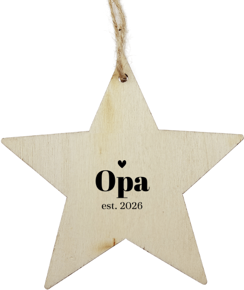 Hölzerne Weihnachtskugel für opa in sternform
