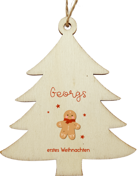Milestone Holzanhänger Weihnachten in Tannenbaumform mit Keks