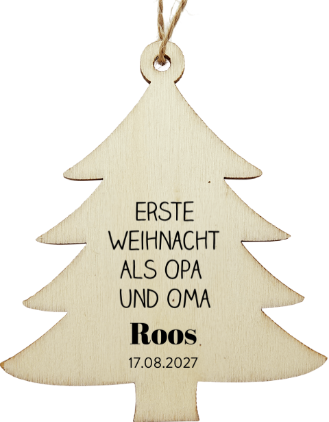 Holzanhänger zu Weihnachten Tannenbaum Opa und Oma