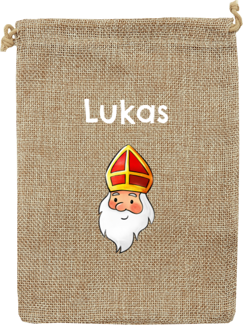 Geschenkesack mit Nikolausgesicht