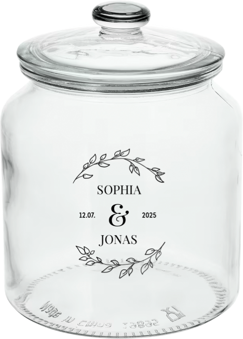 Personalisiertes Keksglas für Hochzeit als Geldgeschenk
