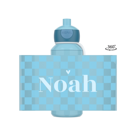 Mepal pop-up Trinkflasche Campus mit kariertem Muster Blau