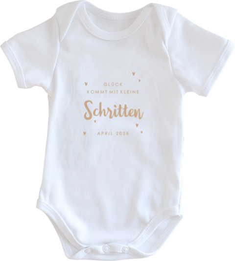 Schwangerschaftsankündigung Baby Body mit geschwungener Schrift