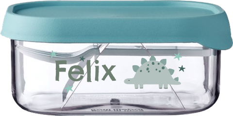 Mepal Fruchtbox mit Dino Motiv und anpassbarem Namen