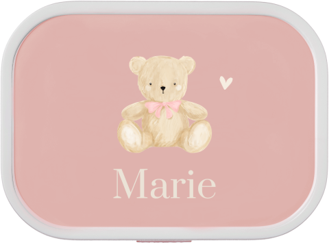 Personalisierte Brotdose mit süßem Teddybären-Motiv