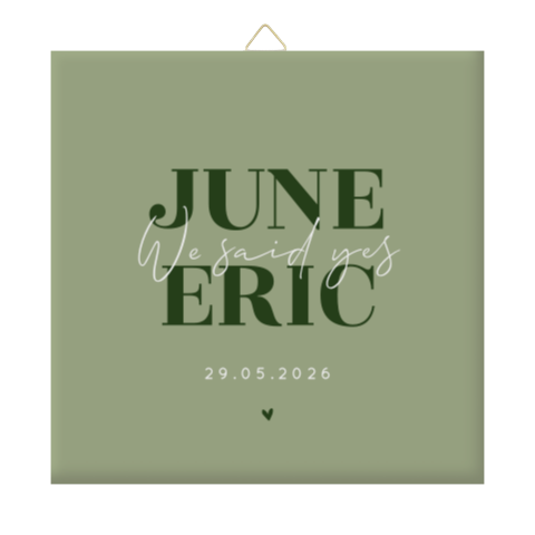 Olivgrüne Fliese mit modernem Typografie-Design