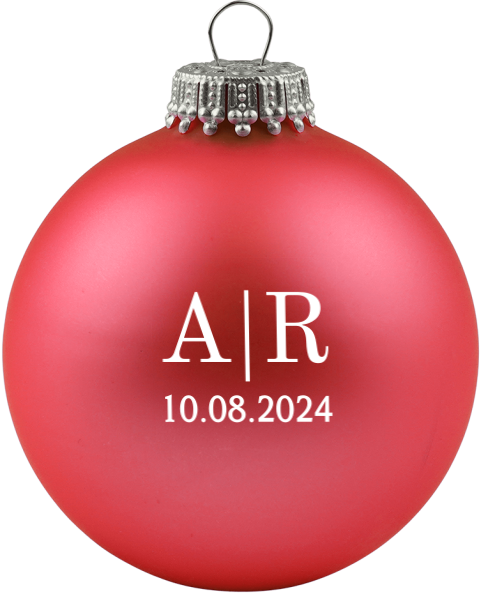 Namens-Weihnachtskugel mit Datum - Weihnachtskugeln Personalisiert