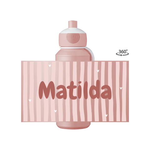 Mepal pop-up Trinkflasche Campus mit altrosa Streifen