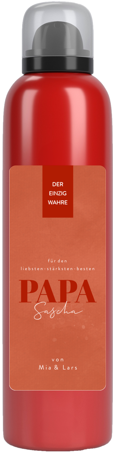Duschgel zum Vatertag in Rot mit Botschaft und Namen