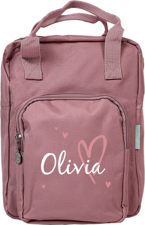 Rucksack Classic mit Namen und Herzen