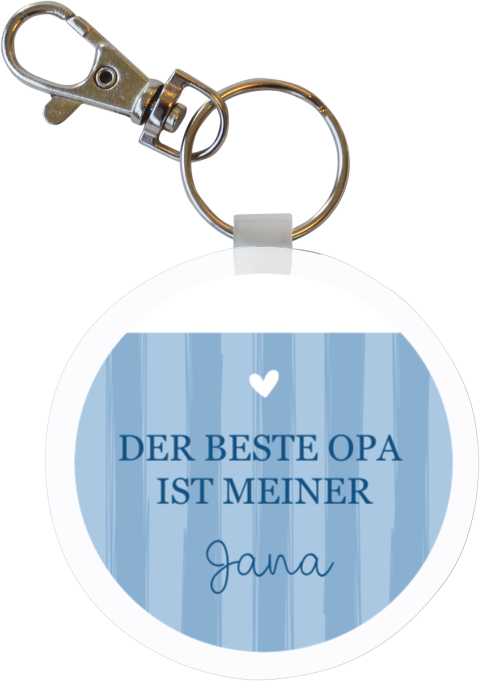 Schlüsselanhänger zum Vatertag "Bester Opa" mit blauer Schrift