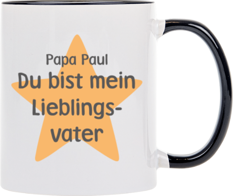 Tasse zum Vatertag mit Botschaft und Stern
