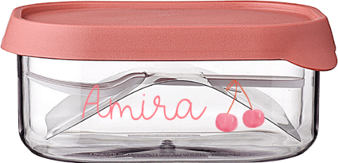 Snackbox Vivid von Mepal mit Kirschen Motiv und individuellem Namen