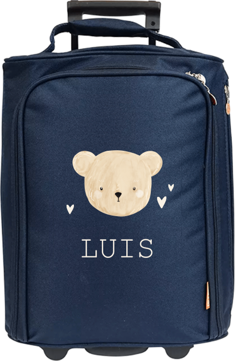 Trolley zum selbst bedrucken mit Namen und Teddykopf