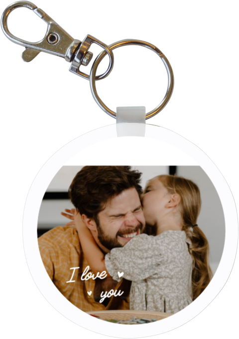 Schlüsselanhänger zum Vatertag mit Foto und "I love you" 