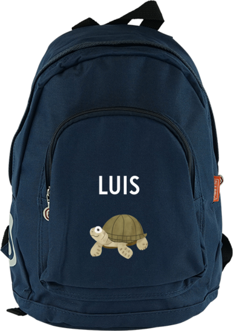 Niedlicher Schulrucksack mit Namen und Schildkröte