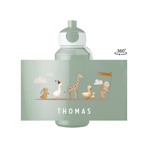 Mepal pop-up Trinkflasche Campus Rundumdruck mit Tieren