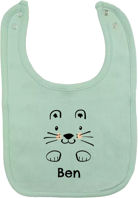 Personalisiertes Lätzchen mit abstraktem Löwen und Namen