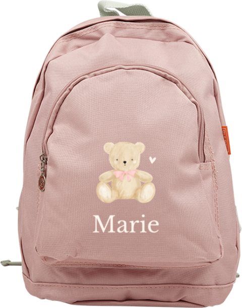 Niedlicher Kinderrucksack mit Namen und Teddybär