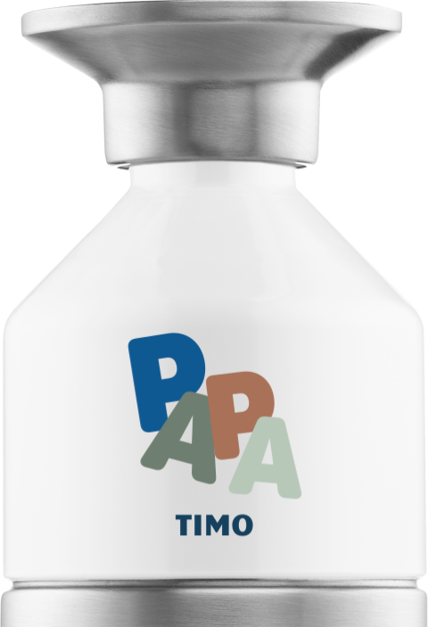 Personalisierte Dopper Trinkflasche Edelstahl zum Vatertag mit bunten Buchstaben