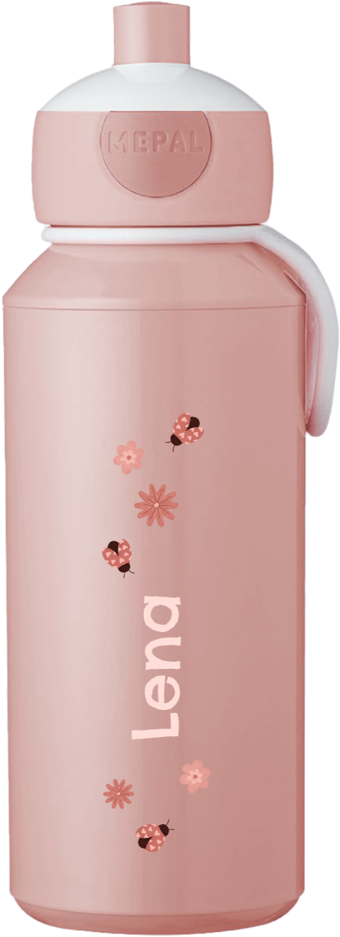 Mepal Pop Up Trinkflasche mit Blumen und Marienkäfern