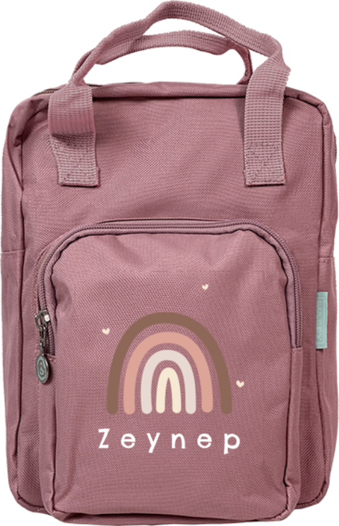 Personalisierbarer Rucksack mit Namen und Regenbogen
