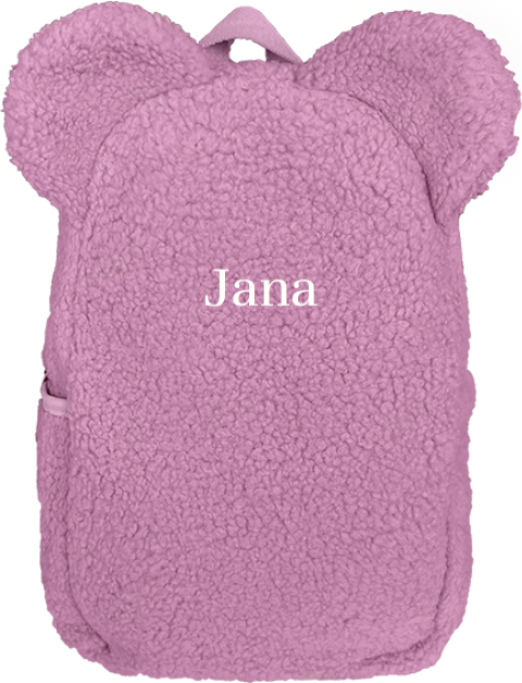 Teddyrucksack mit Ohren und Namen