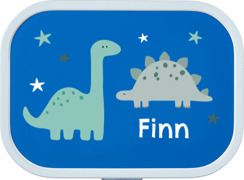 Personalisierte Mepal Lunchbox Campus mit Dinosaurier-Motiv und Namen