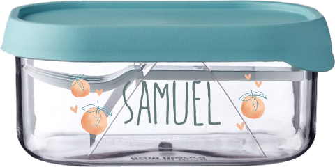 Mepal Fruchtdose mit personalisierbarem Namen und Orangen Motiv