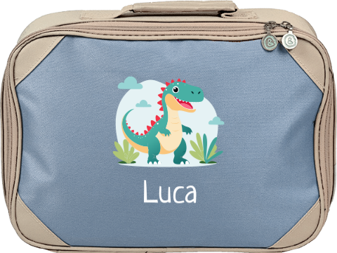 Niedlicher Reisekoffer für Kinder mit Namen und Dino