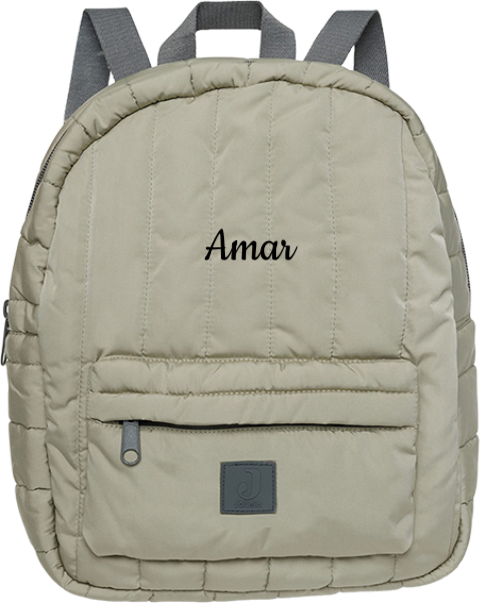 Wattierter Rucksack mit gesticktem Namen