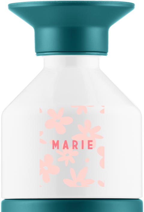 Bunte Dopper Thermosflasche mit Namen und Blumenmuster