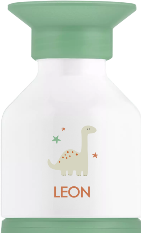 Personalisierte Dopper Wasserflasche mit Namen und Dino
