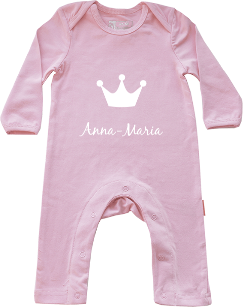 Baby Strampler bedrucken mit Namen und Krone