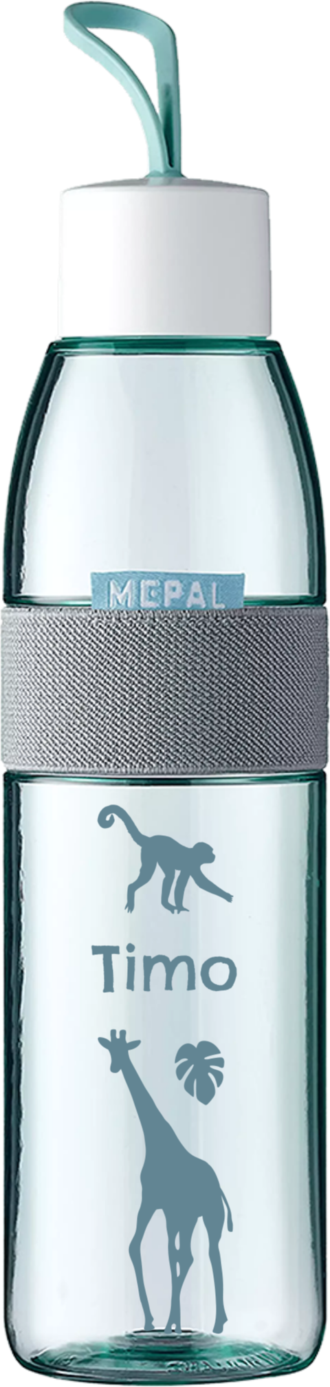 Personalisierte Mepal Trinkflasche mit Affen und Giraffe