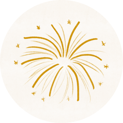 Kerstsluitzegel vuurwerk nieuw jaar