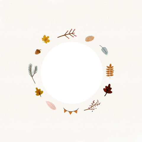 Geboortekaartje uitgesneden rondje wiegje herfst