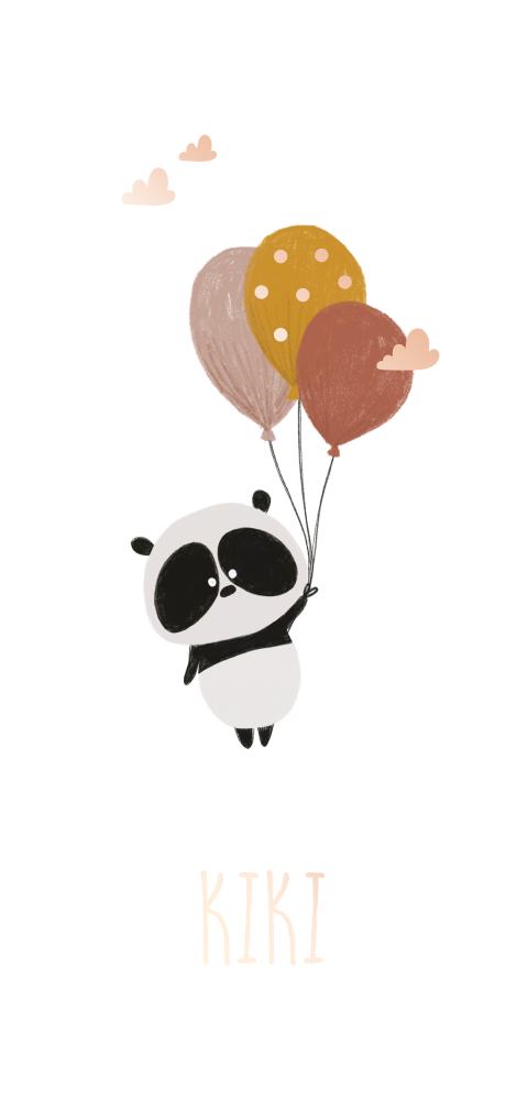 Geboortekaartje panda ballon meisje