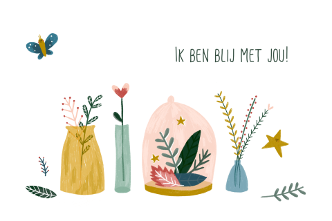 Wenskaart blij met jou!