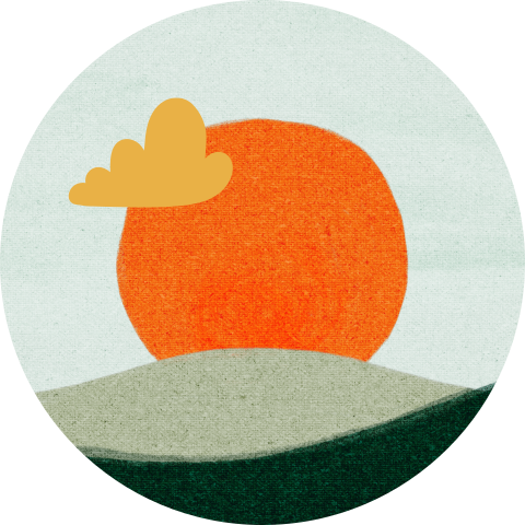 Sluitzegel landschap ondergaande zon