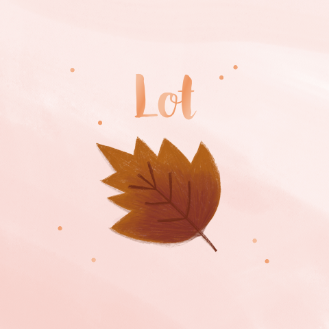 Geboortekaartje herfst blad met hoogglans details