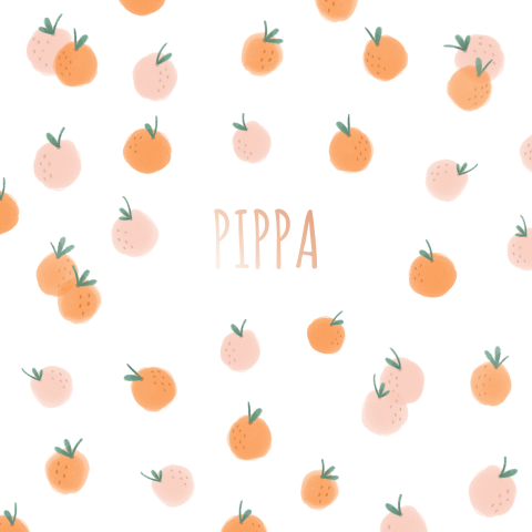 Geboortekaartje Fruitpatroon sinaasappel